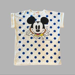 Vintage, Mickey Mouse all over print, Comic Relief Shirt with cuffed sleeves